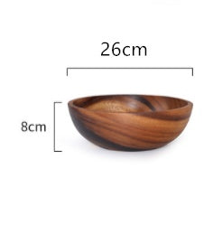 Kitchen Natural Wooden Bowl Household Fruit Bowl Salad Bowl For Home Restaurant Food Container Wooden Utensils Note The Size Hot