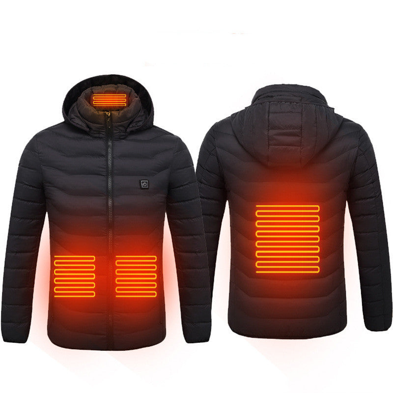 Nueva chaqueta calefactora, chaqueta eléctrica USB, abrigo de algodón, ropa térmica, chaleco calefactor, ropa de hombre para invierno