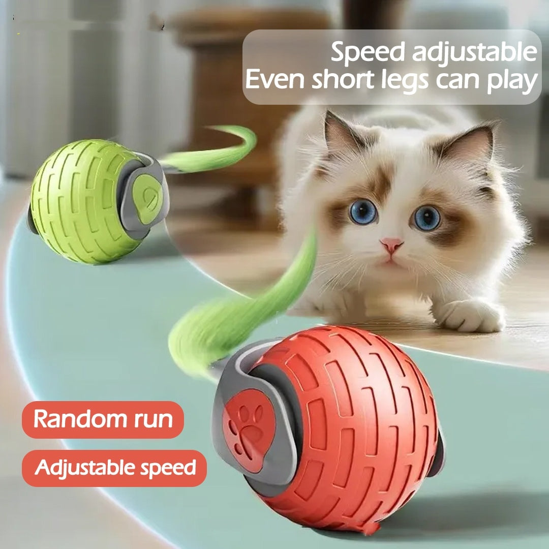 New Interactive Cat Toys Ball Auto Electric Rolling Ball Toys For Cat Kitty Pets Smart Automatic Teaser USB Rechargeable Cat Toy Pet Products Naseer Liaqat