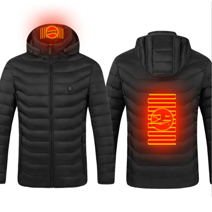 Nueva chaqueta calefactora, chaqueta eléctrica USB, abrigo de algodón, ropa térmica, chaleco calefactor, ropa de hombre para invierno