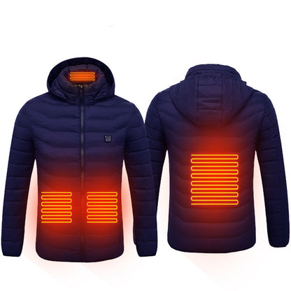 Nueva chaqueta calefactora, chaqueta eléctrica USB, abrigo de algodón, ropa térmica, chaleco calefactor, ropa de hombre para invierno