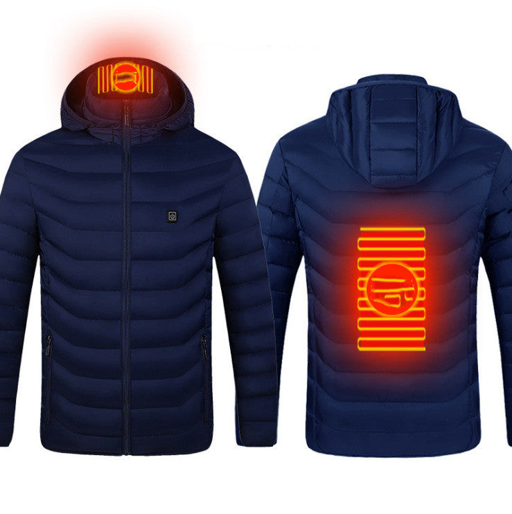 Nueva chaqueta calefactora, chaqueta eléctrica USB, abrigo de algodón, ropa térmica, chaleco calefactor, ropa de hombre para invierno