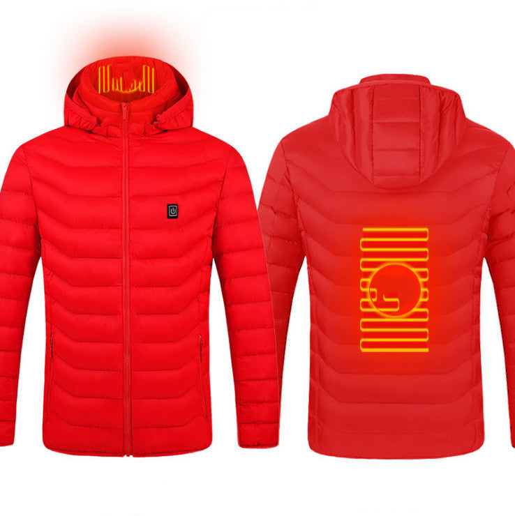 Nueva chaqueta calefactora, chaqueta eléctrica USB, abrigo de algodón, ropa térmica, chaleco calefactor, ropa de hombre para invierno