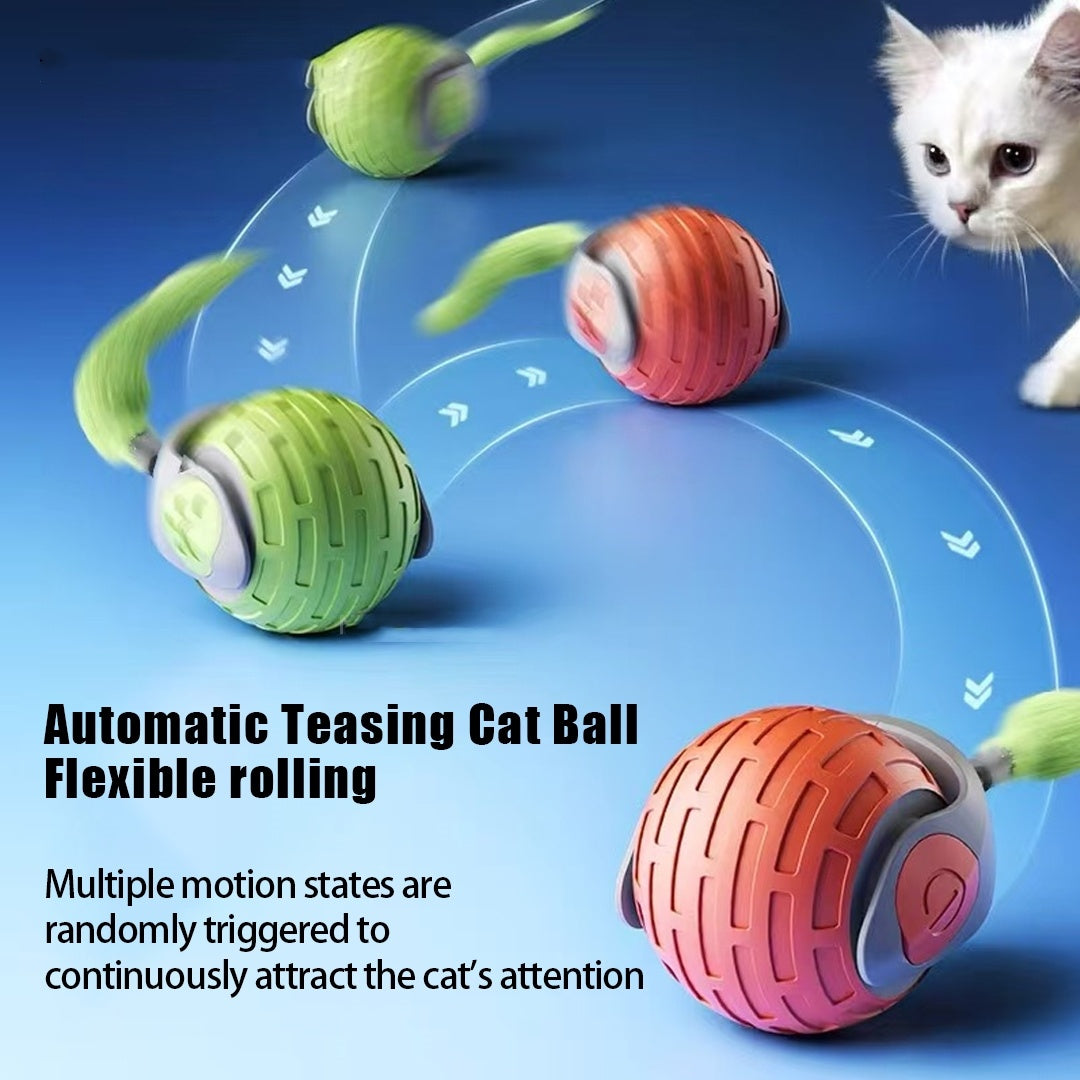 New Interactive Cat Toys Ball Auto Electric Rolling Ball Toys For Cat Kitty Pets Smart Automatic Teaser USB Rechargeable Cat Toy Pet Products Naseer Liaqat