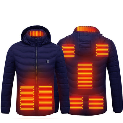 Nueva chaqueta calefactora, chaqueta eléctrica USB, abrigo de algodón, ropa térmica, chaleco calefactor, ropa de hombre para invierno