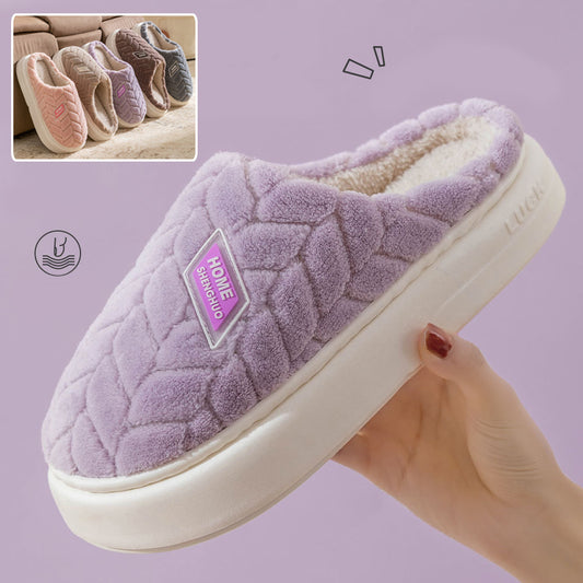 Nuevas zapatillas de felpa de suela gruesa antideslizantes para parejas, zapatillas de invierno cálidas para el hogar, zapatos de forro polar para interiores para mujeres y hombres