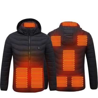 Nueva chaqueta calefactora, chaqueta eléctrica USB, abrigo de algodón, ropa térmica, chaleco calefactor, ropa de hombre para invierno