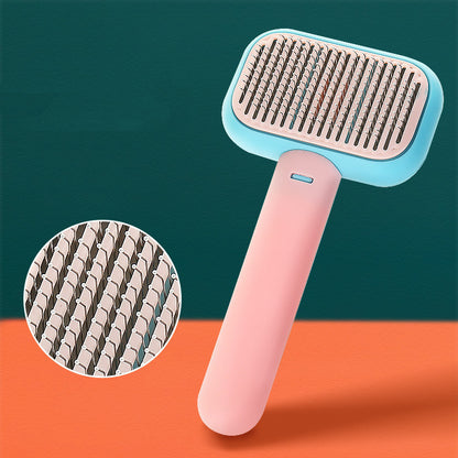 Nuevo cepillo para el pelo de perros y gatos, peine de masaje para el cabello, cepillo de nudo abierto, herramienta de limpieza y aseo, peine de acero inoxidable